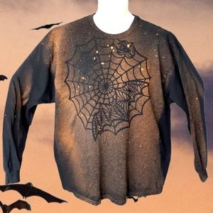 GROOVY GLAM Handmade Halloween Reverse Bleach Art Tie Dye Tee Shirt Big Man